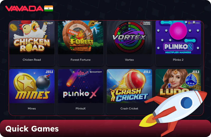 Quick Games on the Vavada casino website in India