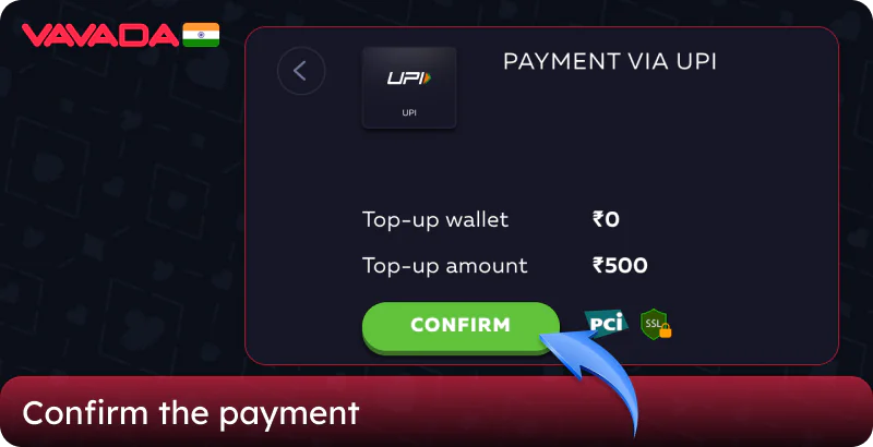 Confirm the payment in the banking app