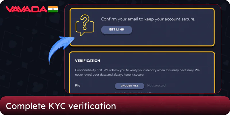 Complete KYC procedure on Vavada casino website in India